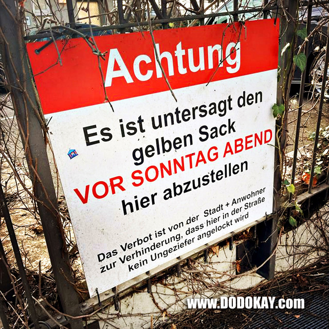 Dodokay Gelber Sack Ungeziefer Schild Dodokay Gelber Sack Ungeziefer Schild